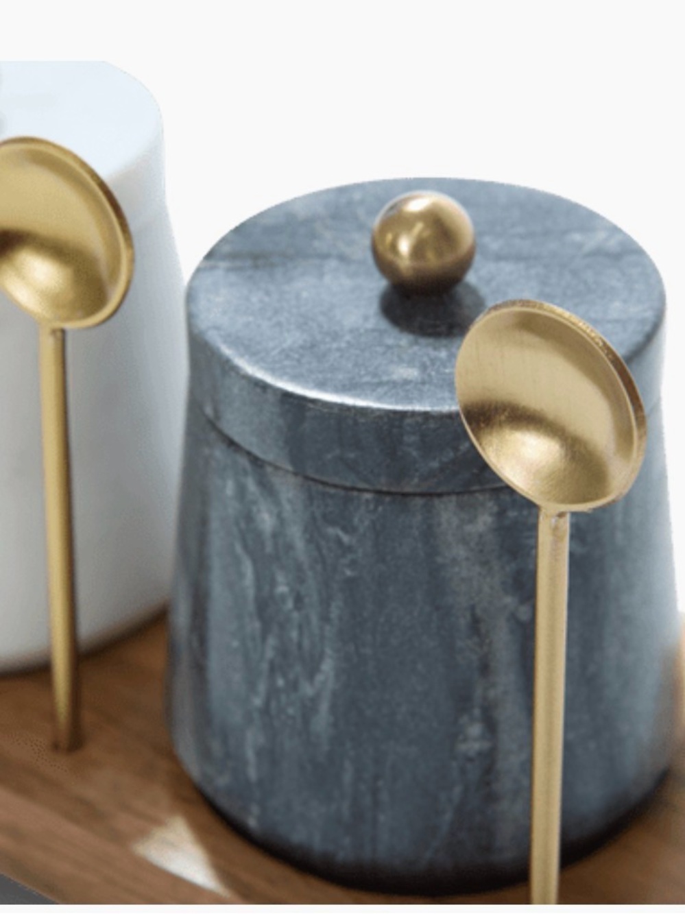 CRAVINGS BY CHRISSY TEIGEN | Marble Condiment Set | NIB | White & Smoke Grey - Picture 4 of 8